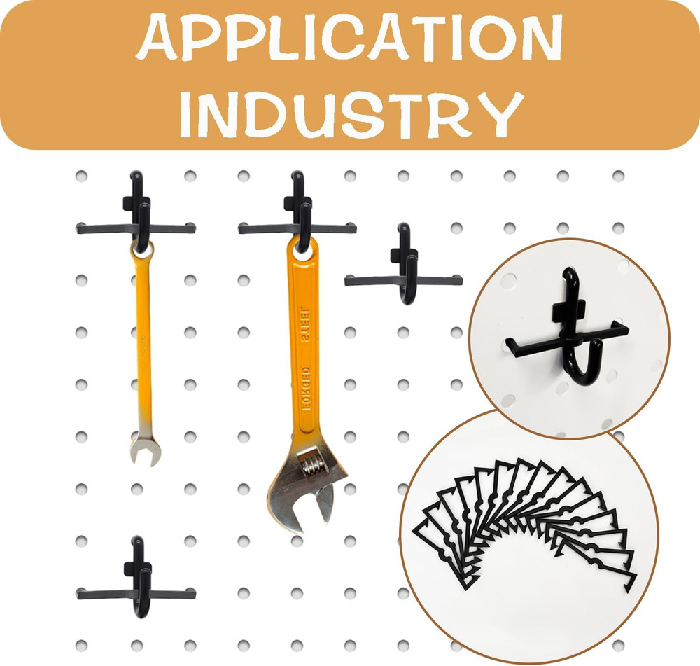 100PCS Pegboard Clips Pegboard Hook Locks Black Plastic Peg Board Locks Peg B...