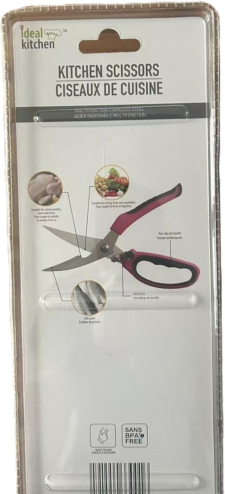 Ergonomic Heavy Duty Kitchen Scissors Perfect Cutting Chicken Bones Fish & Fresh