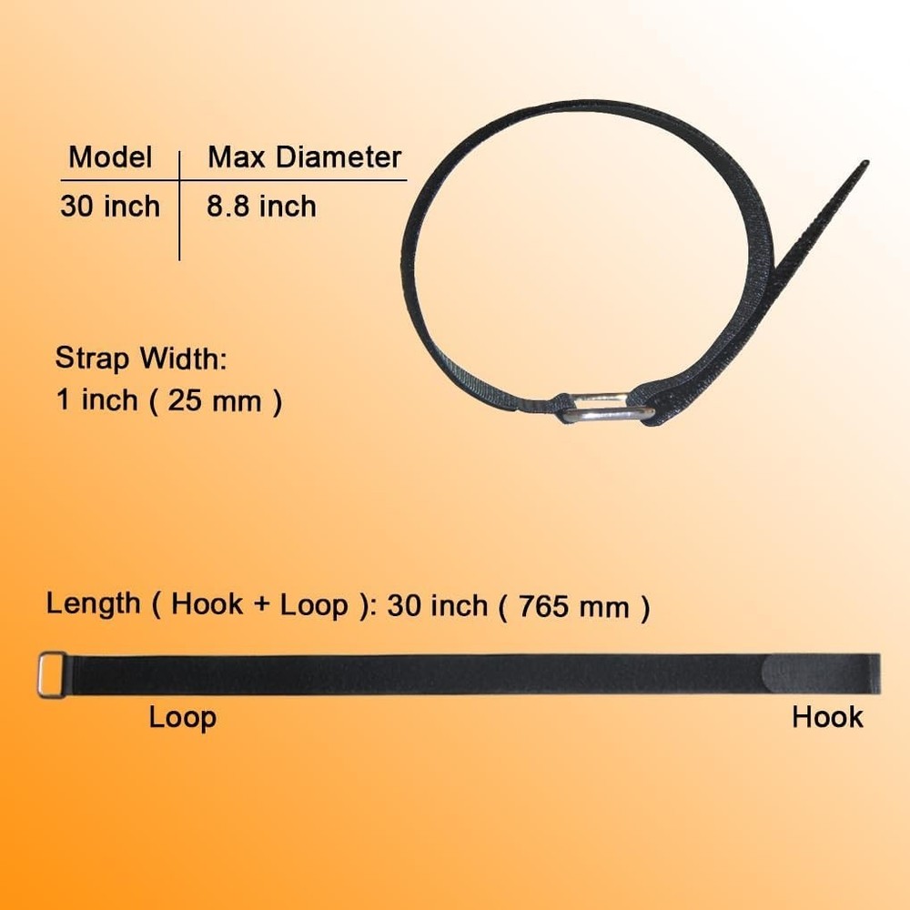 30-Inch Reusable Adjustable Nylon Cable Straps - 16 Pack for Versatile Securing