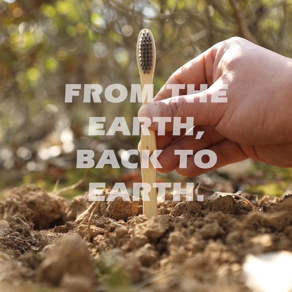 Biodegradable Eco-Friendly Natural Compostable Bamboo Toothbrushes, FSC...