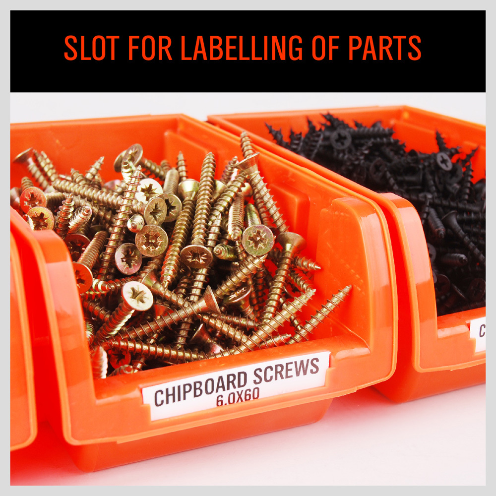 8 Bin Wall Mounted Parts Rack Stackable Bins Home Organize Tool Boxes Storage