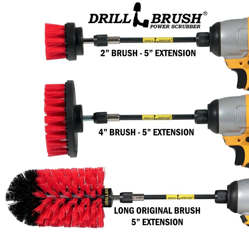 Multi Surface Cleaning Brush with Long Reach Extension - Rotary Tool Accessory