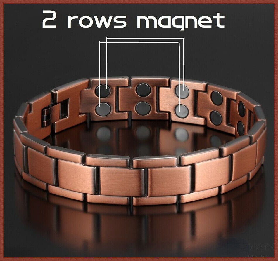 Men's Bracelet Magnetic Therapy Arthritis Pain Relief Pure Solid Copper Bangle