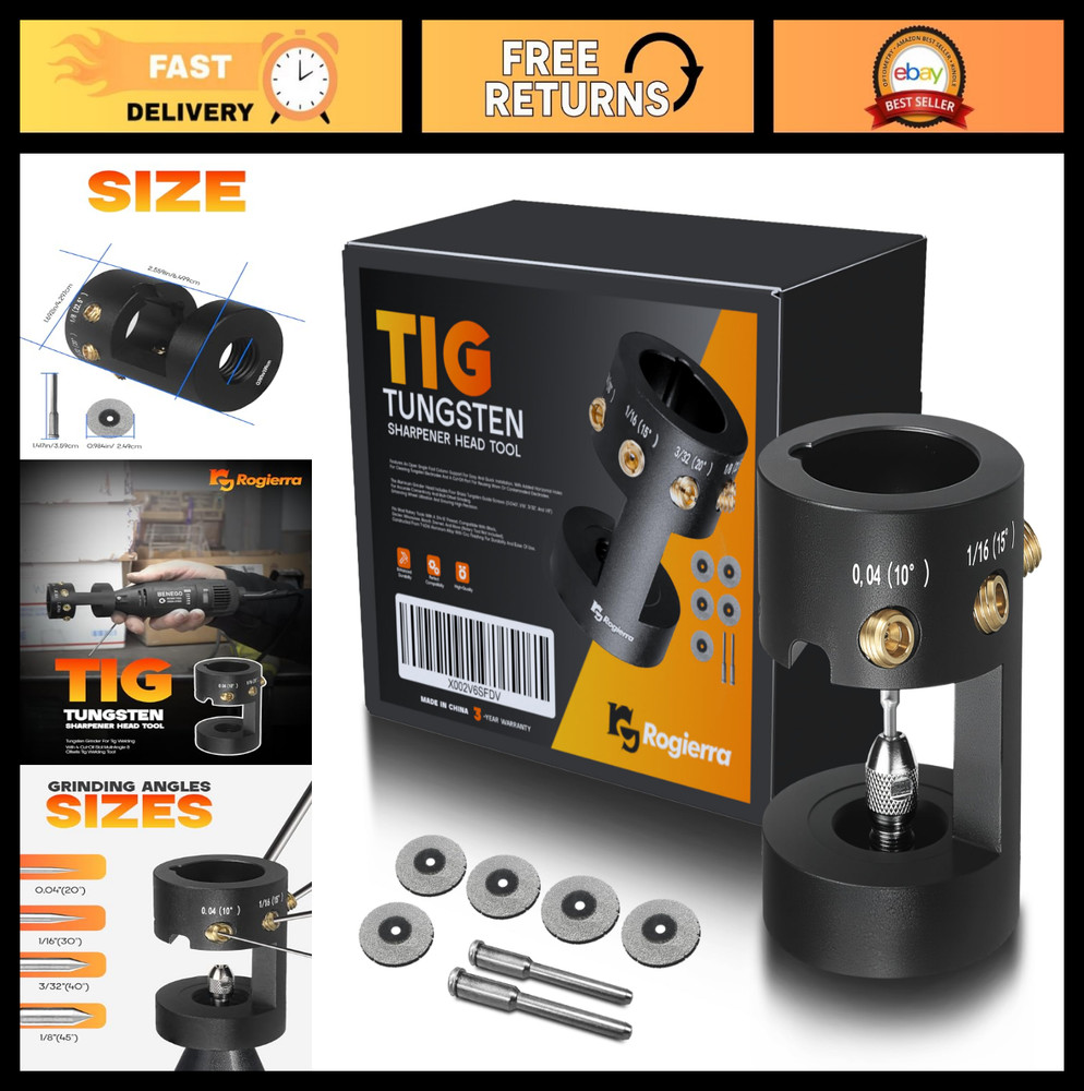 TIG Welding Electrode Sharpener Tool, Multi-Angle Design, 4 Cut-Off Slots