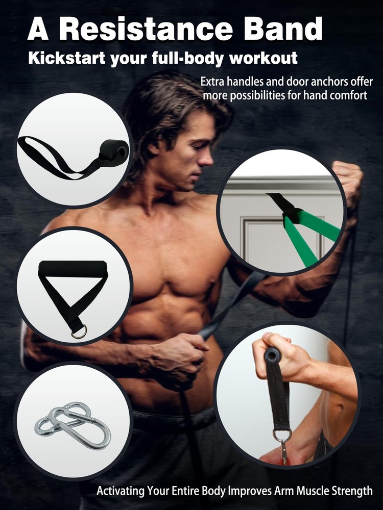 Resistance Bands Set for Pull Up Assistance, Exercise Workout Bands Set with ...