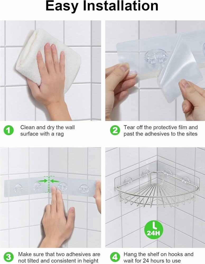 Maximize Space with 2-Pack Waterproof Wall-Mounted Shower Cady - Silver Finish