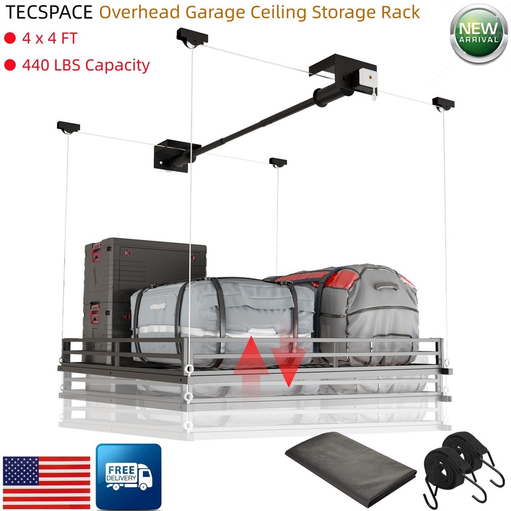 LoJok Heavy-Duty 4x4 FT Overhead Garage Ceiling Storage Rack (Basic Style)