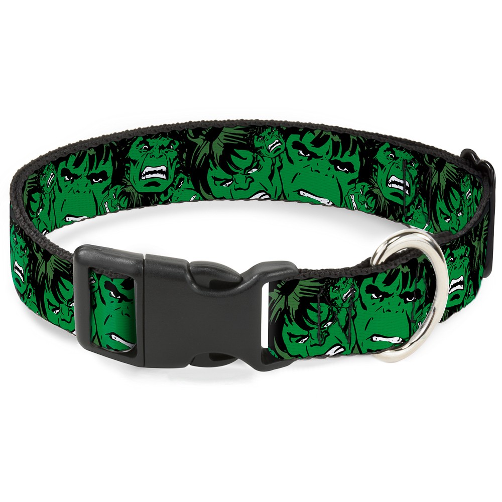MARVEL COMICS  Plastic Clip Collar The Hulk Stacked NARROW-Medium 8.5-12"
