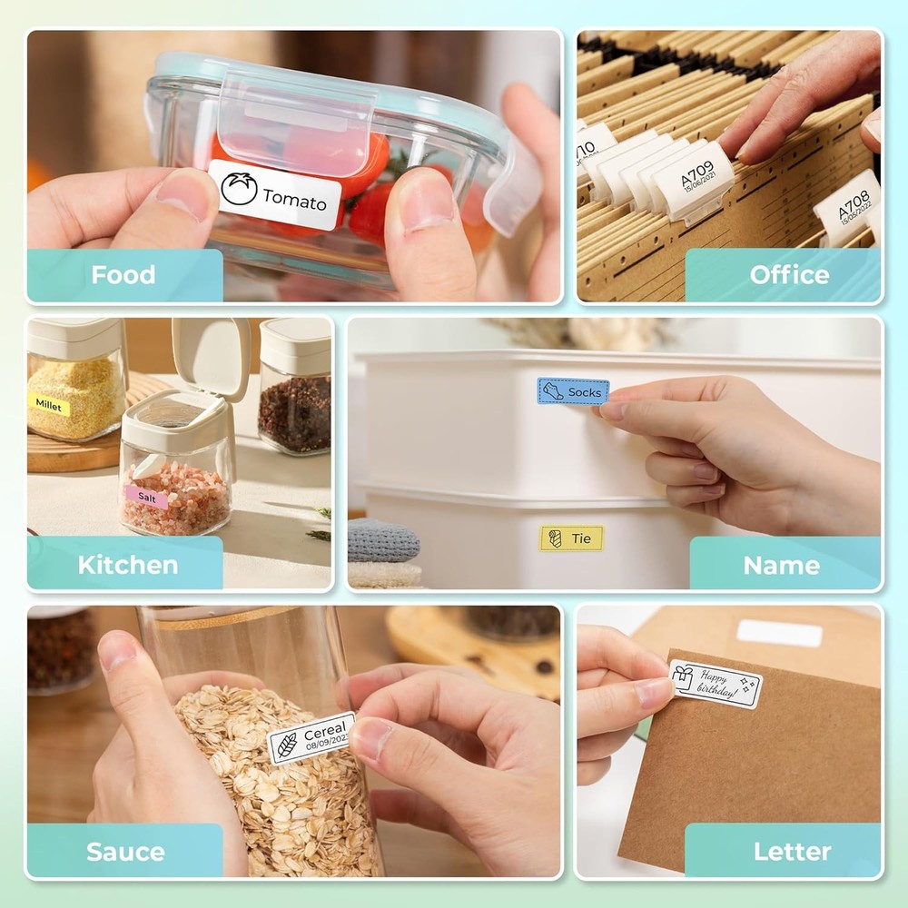 Nelko Label Maker Machine with Tape, P21 Bluetooth Label Printer, Wireless Mini