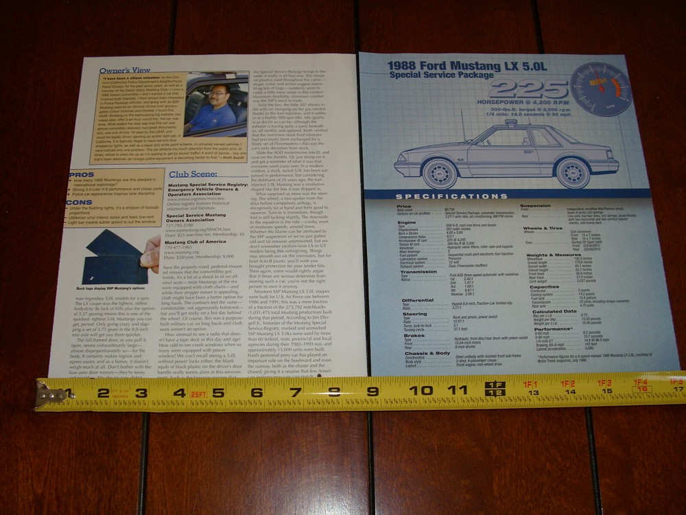 1988 MUSTANG SSP US AIR FORCE U2 ORIGINAL 2005 ARTICLE