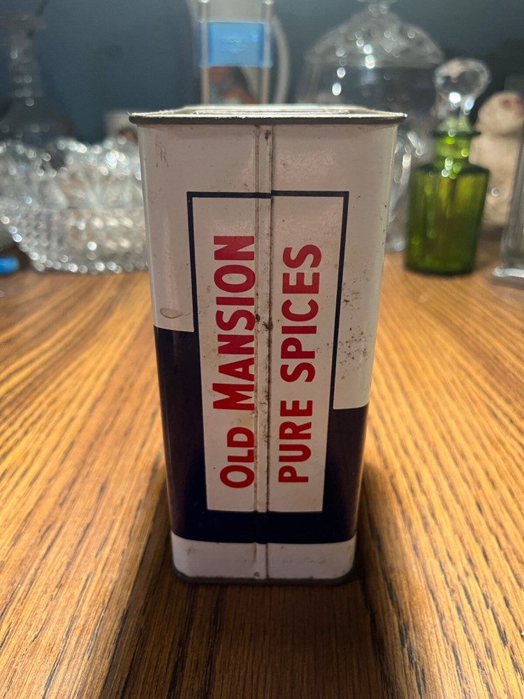 Vintage old Mansion Black Pepper Tin- Half Full