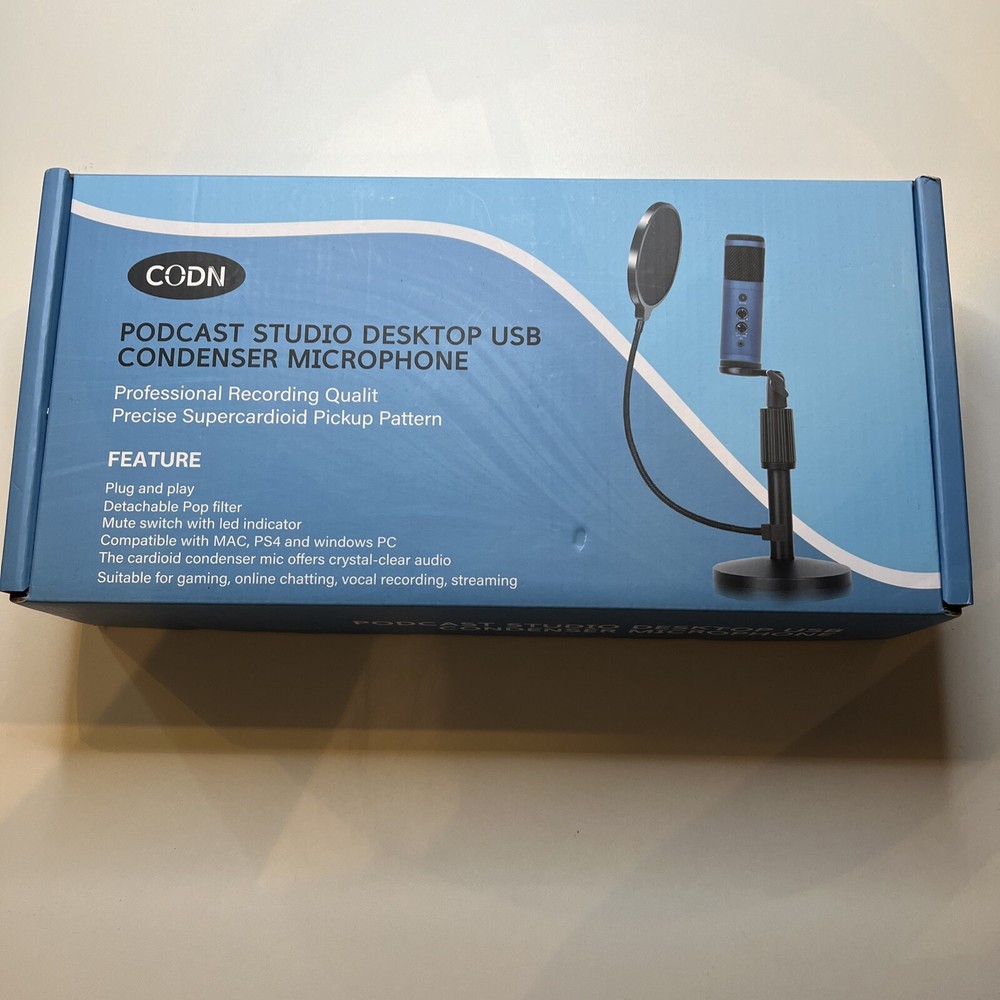 CODN Podcast Studio Desktop USB Condenser Microphone