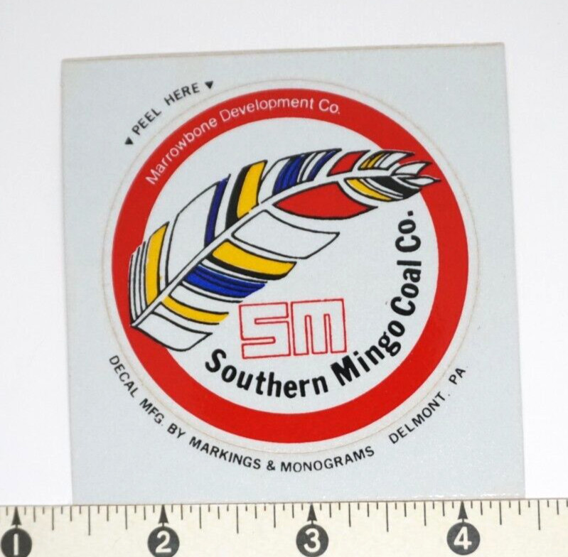 Coal Mining Sticker Southern Mingo Coal Co Marrowbone Development Co Feather