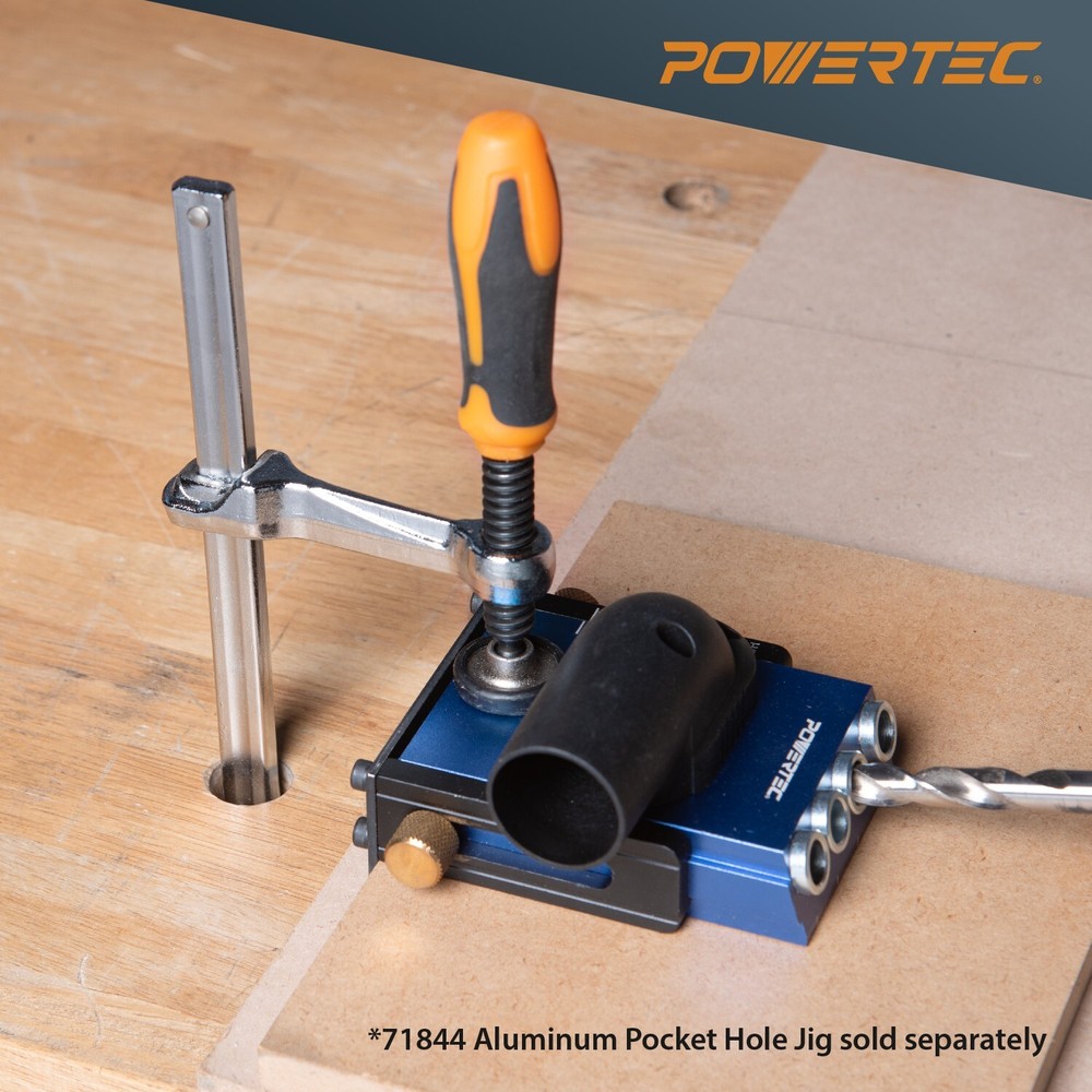 POWERTEC 71409 Quick Screw Guide Rail Clamp for MFT and Track Saw Guide Rail