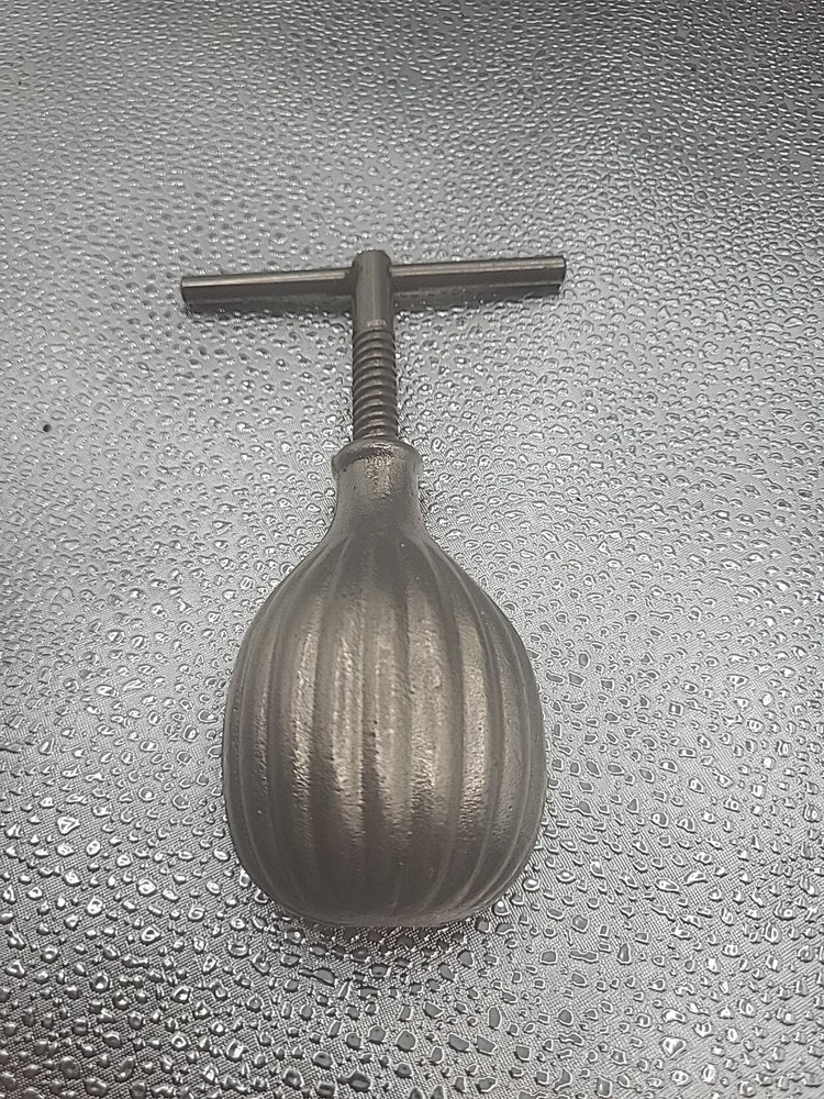 Vintage nut cracker Cast Iron T Handle Screw  Shell  Design