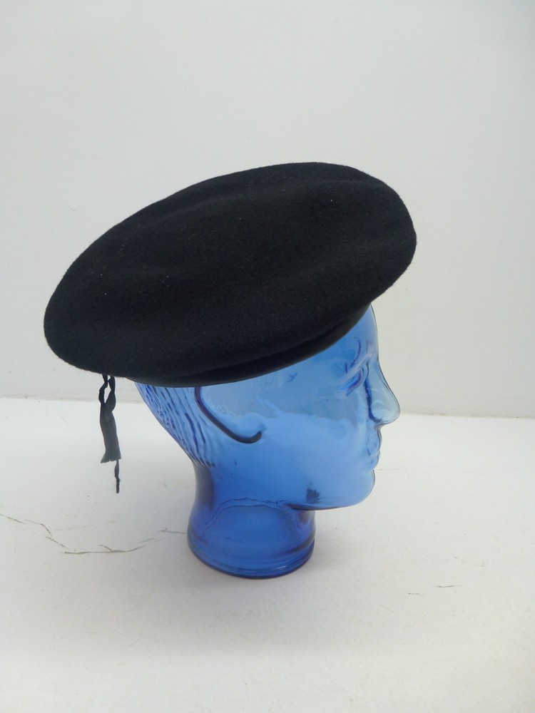 Compton Webb Black Wool Military Issue Beret 6 7/8