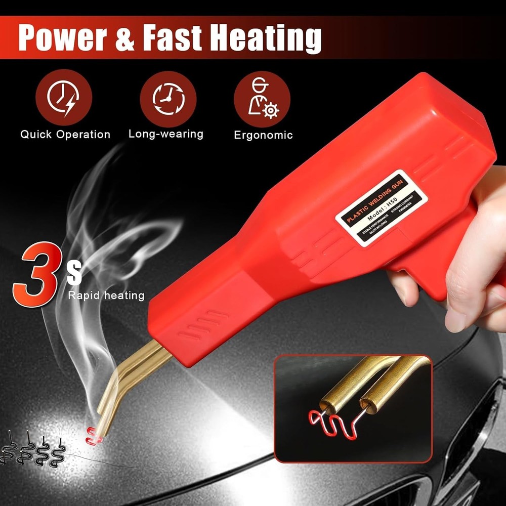 Plastic Welder Kit with 1000 Staples – Rapid Heating & Easy Operation