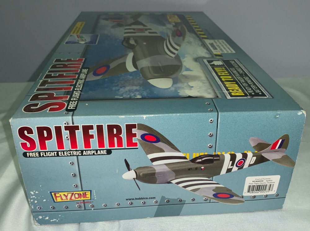 Spitfire Free Flight Electric Motor Rechargeable Battery Airplane Untested
