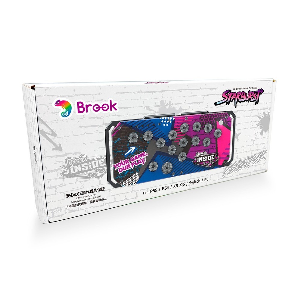 Brook Fighter Starburst All Button Arcade Controller PS5 PS4 PC Hitbox Style