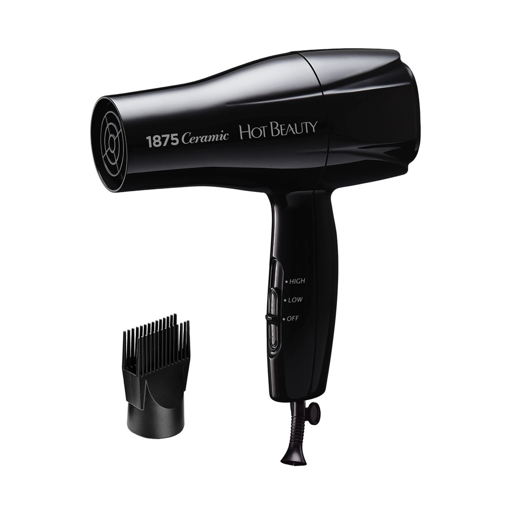 1875 Ceramic Hair Dryer Powerful Fast Drying Multi-Setting with Comb Attachme...