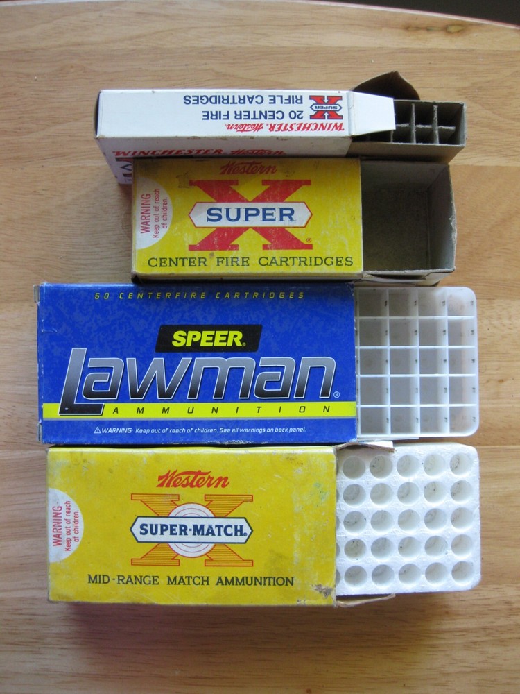 4 Boxes - Win Western 222 -Western 38 - Speer 357 - Western 357 - Empty Boxes