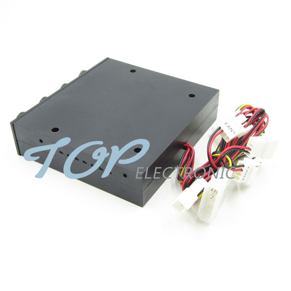 3.5" PC HDD CPU 4 Channel Fan Speed Controller Control Led Cooling Front Panel
