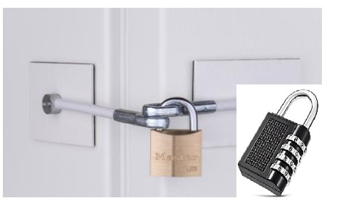 Refrigerator Lock Kit with Combination Lock, New