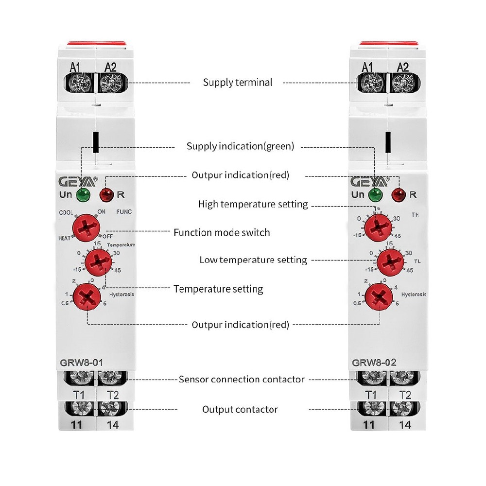 GEYA Temperature Control Relay Thermostat Control relay Temp Sensor with Sensor
