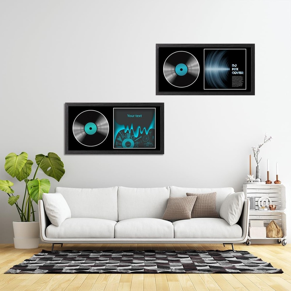 CD Display Frame 13x7 Inch, Shatter-Resistant Solid Wood Case for Signed Disc...