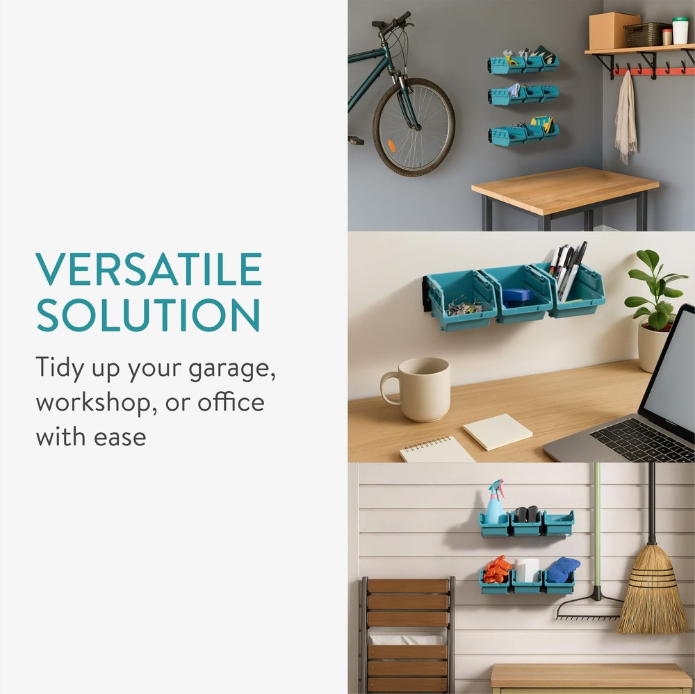 Storage Bins - Interlocking Plastic Van Boxes - Wall Mounted Compartments for...