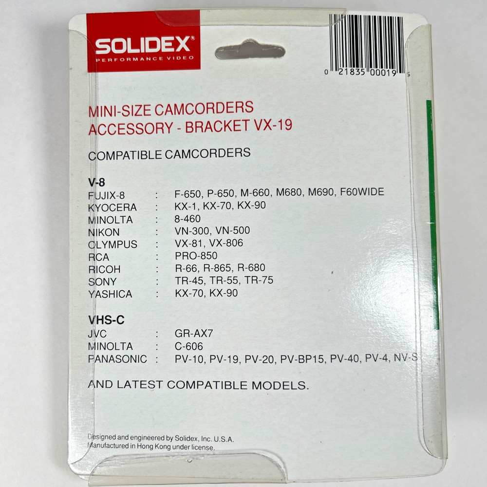 Solidex Mini Size Camcorder Accessory Bracket VX-19