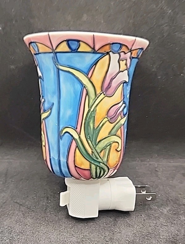 Roman Blue Iris Night Light Porcelain
