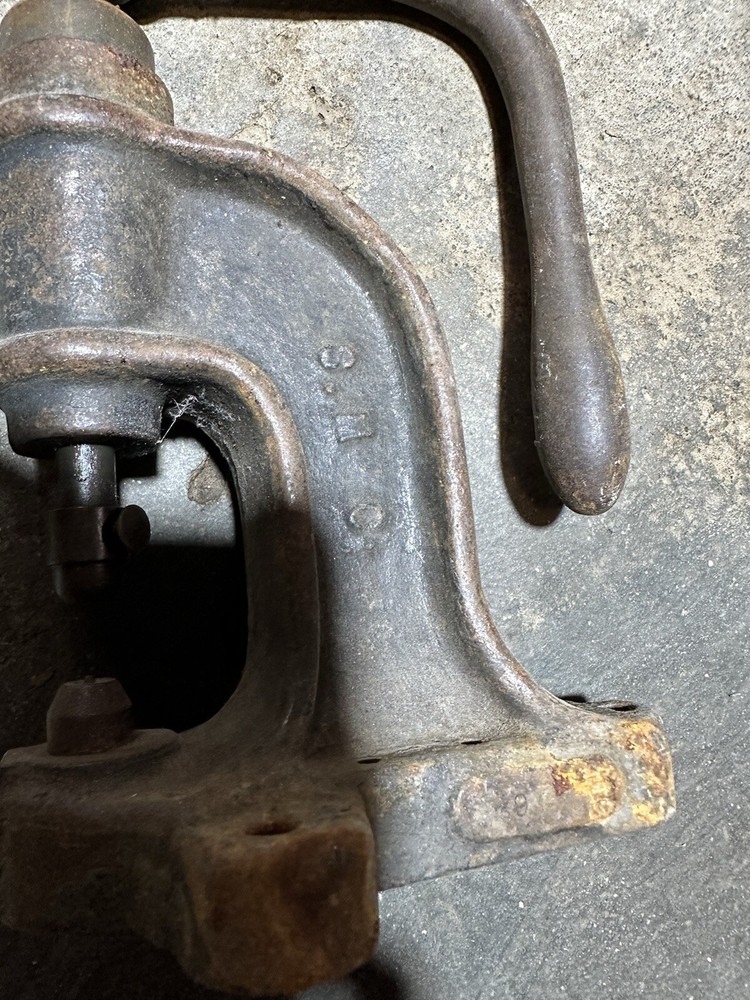 Vintage Manual Button Rivet Press 10”