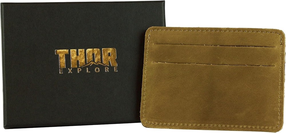 THOR FRONTIER WALLET - THIN PROFILE - FULL GRAIN LEATHER - SADDLE BROWN