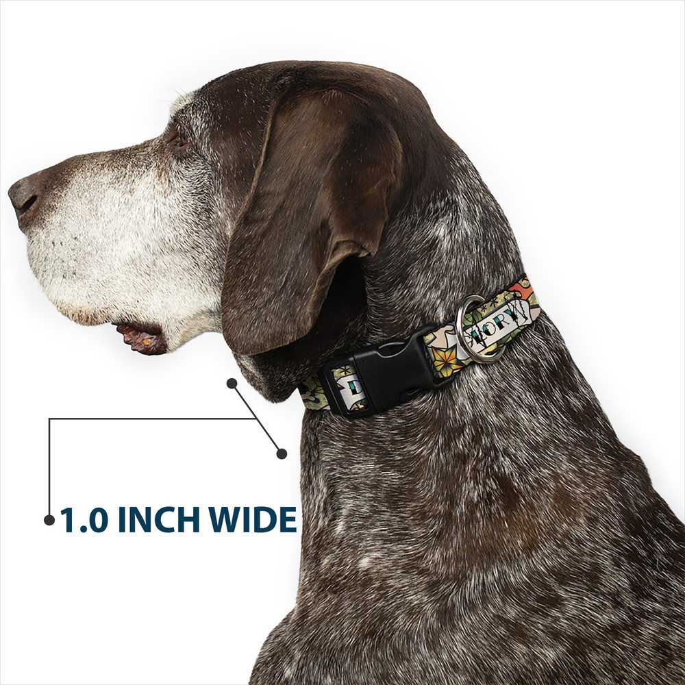Plastic Clip Collar Death or Glory Tan Medium 11-16.5"