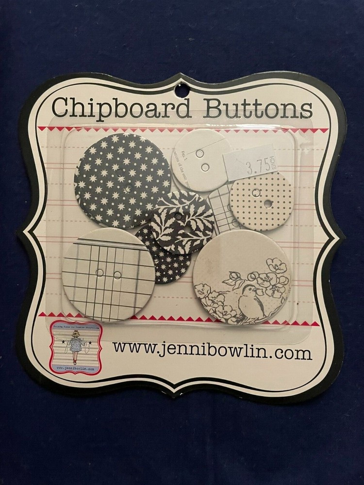 JENNI BOWLIN ASSORTED CHIPBOARD BUTTONS