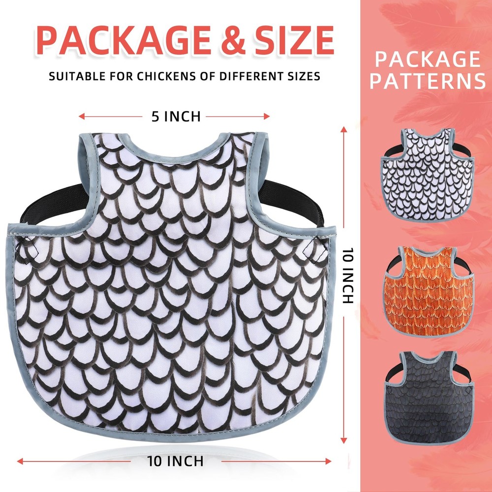 Chicken Saddle & Back Protector Apron with Adjustable Straps, White, 1 PCS