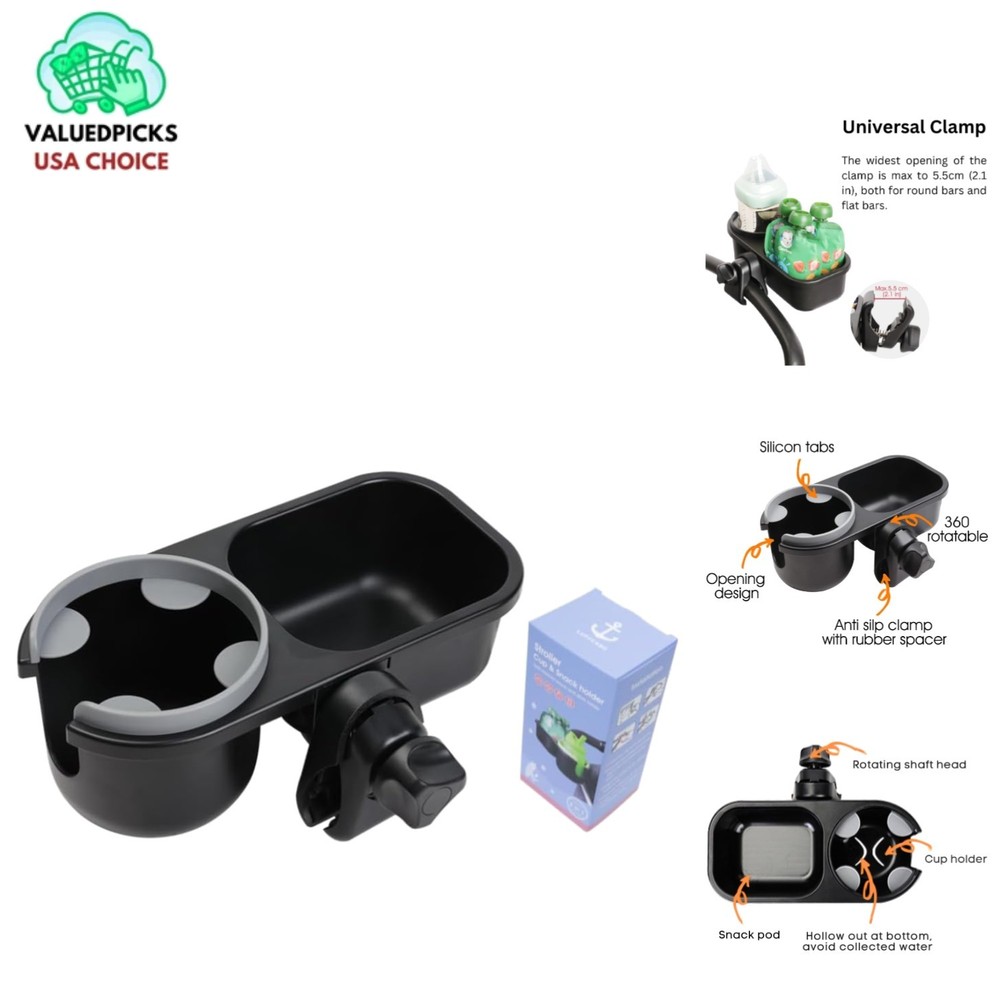 Universal Snack Tray and Cup Holder for Strollers - Maximum Convenience