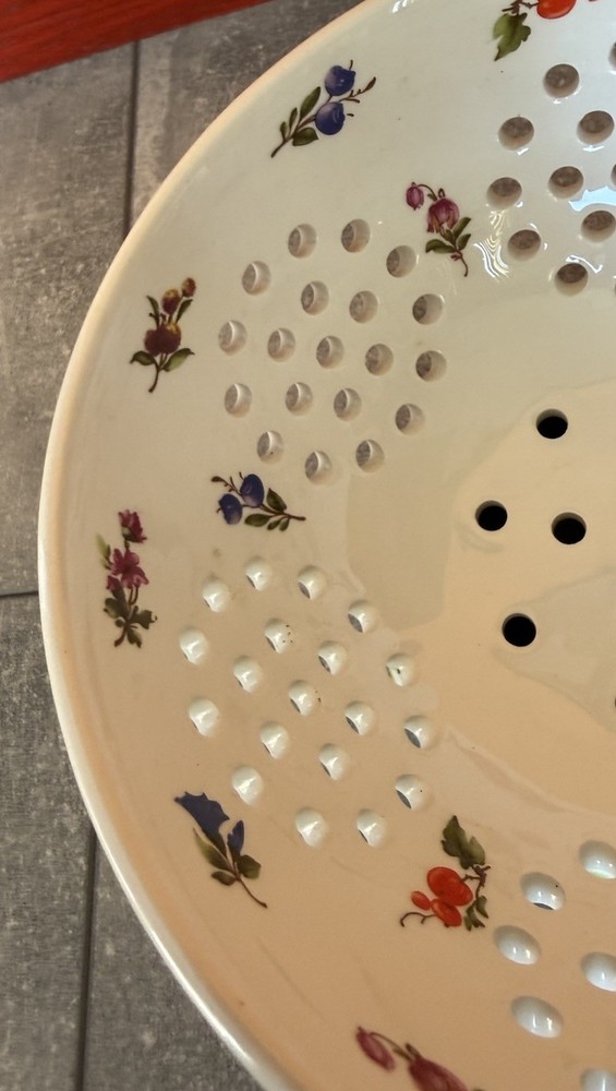 Porcelain Strainer Sieve Colander Floral Pattern