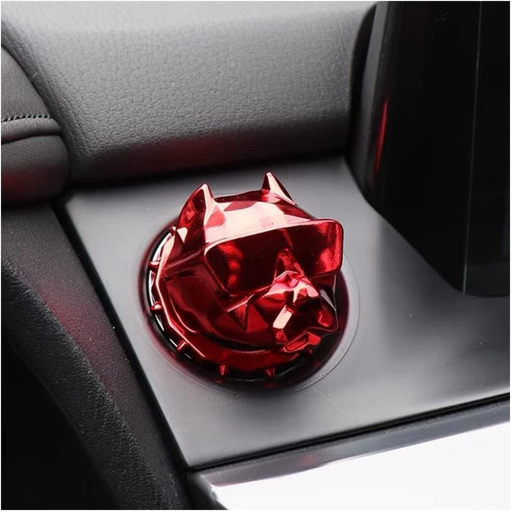 Car Push to Start Button Cover, Vehicle Interior Engine Ignition Switch-Red