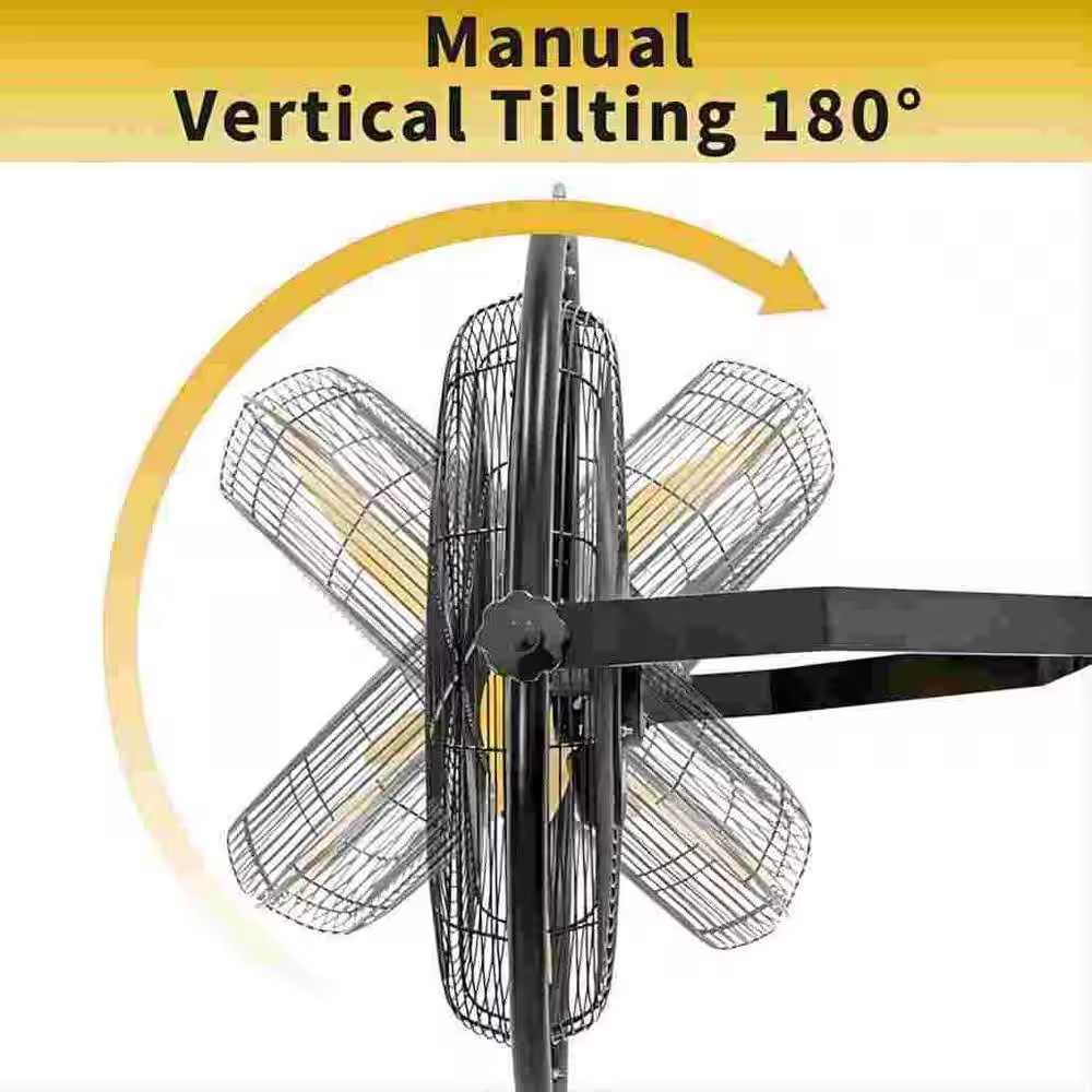 5000 CFM 20 In. Orbital Remote Control Wall Mounted Fan