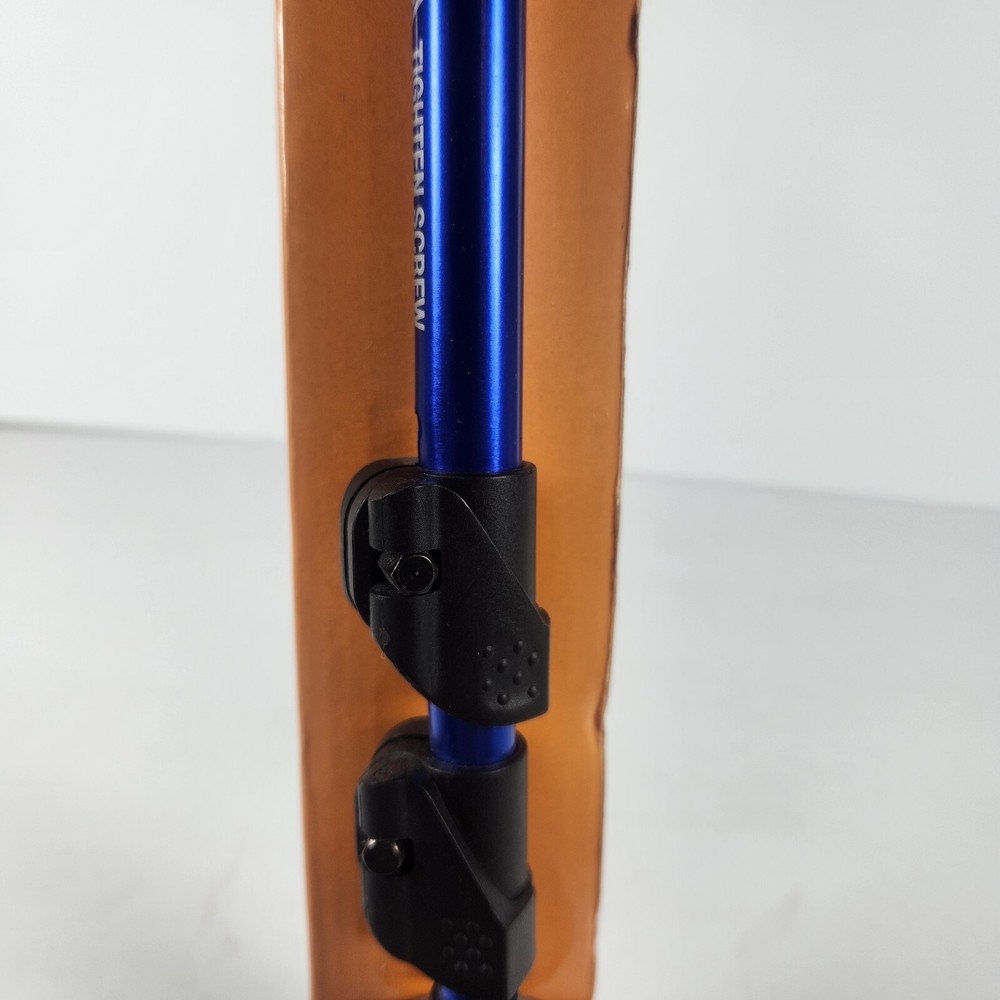 Single Trekking Pole Blue 4.5' Adjustable Collapsible Hiking Walking Stick
