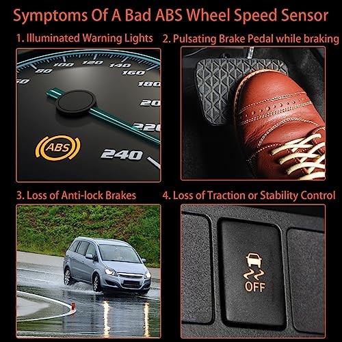 ABS Wheel Speed Sensor Front Rear-Left/Right Compatible with Select Chevy/GMC