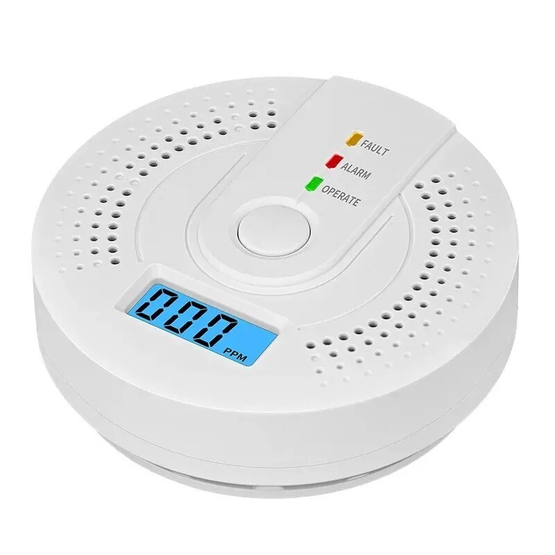 Carbon Monoxide Warning Alarm Sensor LED Digital Battery Powered