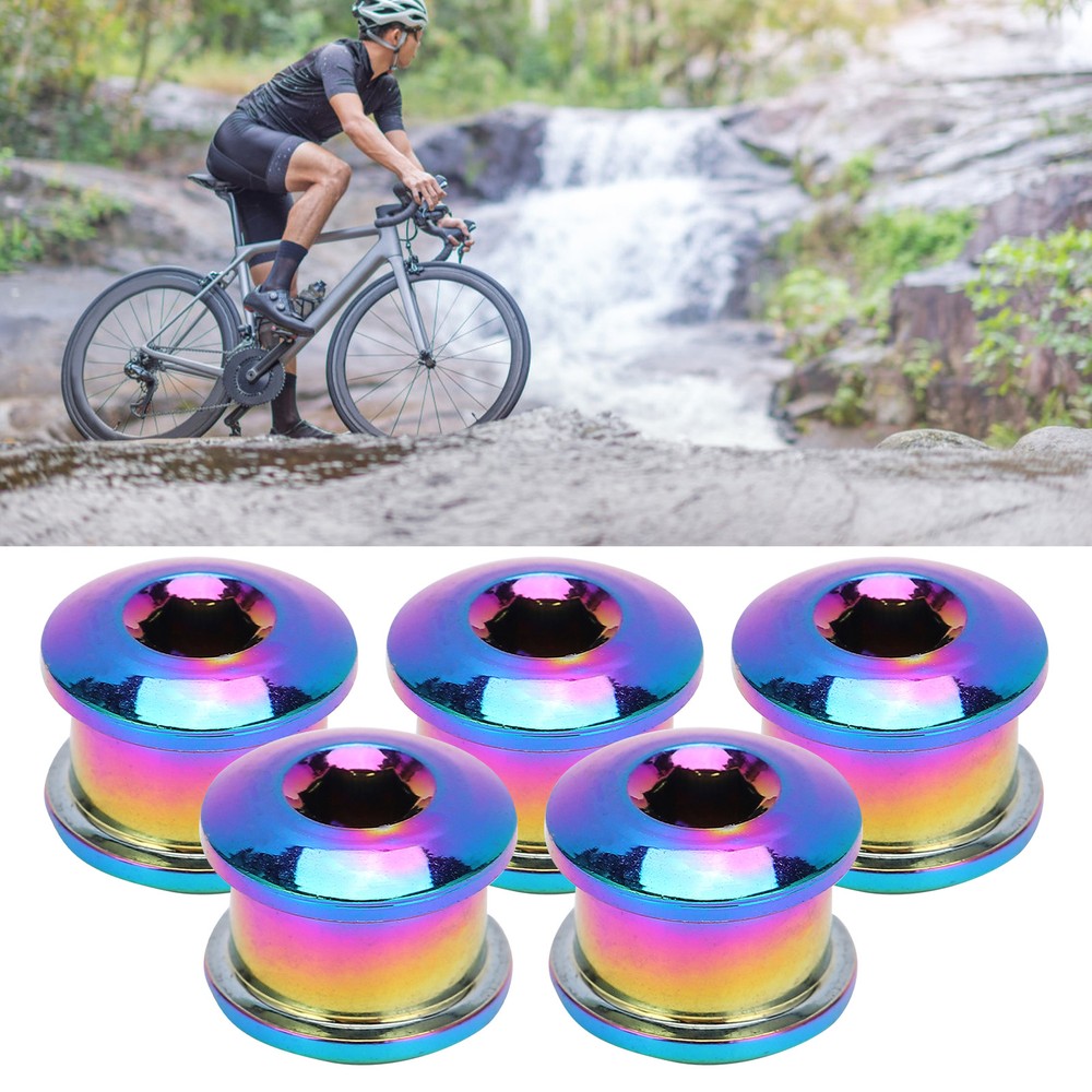 (Multicolor)5Pcs Chainring Bolts RustProof Easily Install Disc Screw CH