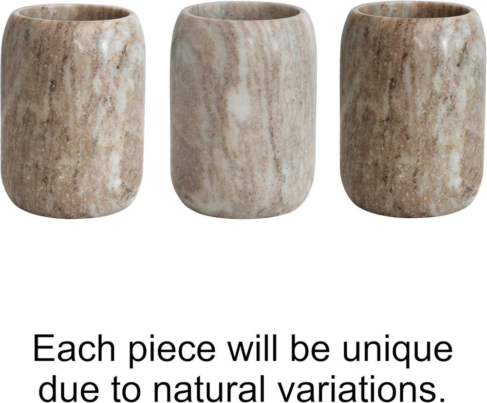 Modern Marble Bottle Holder, White Crock, Natural