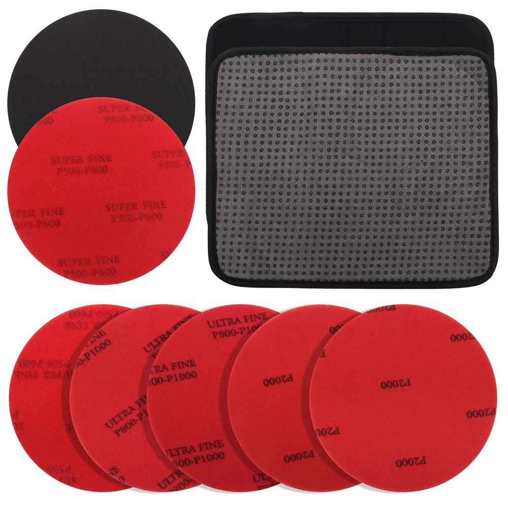 Windspeed 6+1 Pack Bowling Ball Sanding Pads with Towels,