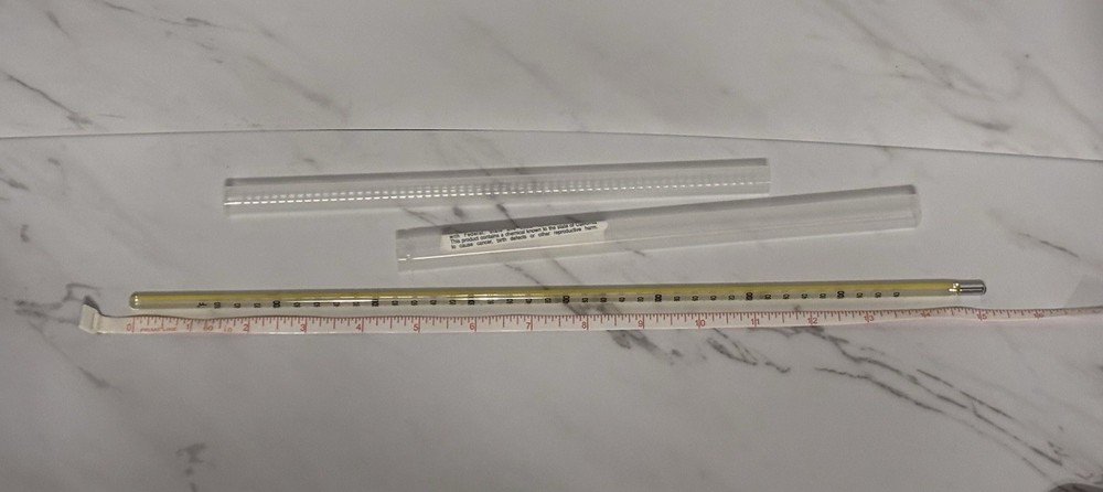 Analog Glass Laboratory Thermometer with Protective Storage Case for Science