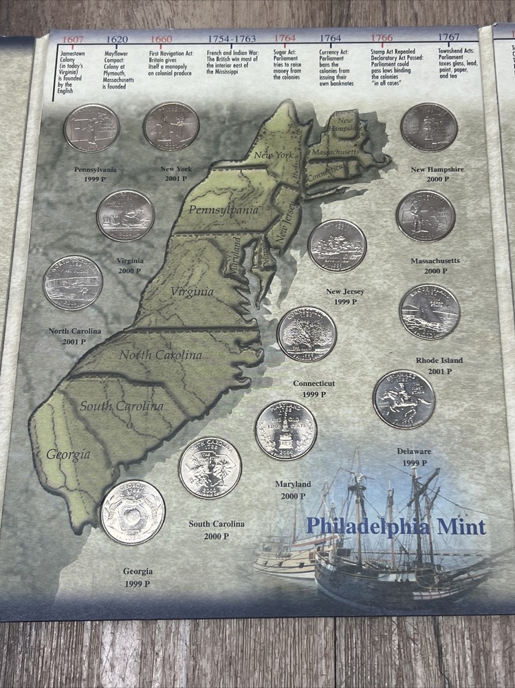 State Series Quarters - Original 13 Colonies - H.E. Harris & Co COMPLETE