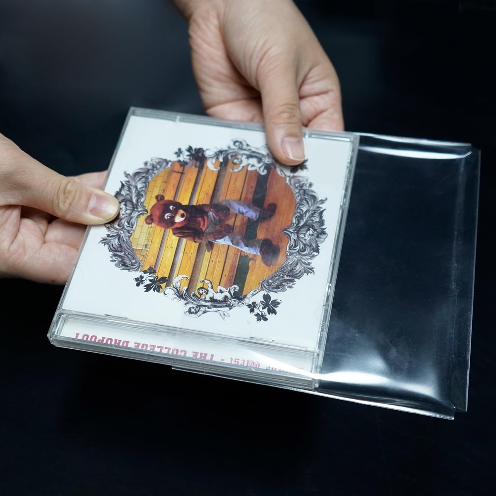 sdroceRyaM 50PCS CD Outer Sleeves Clear Plastic Protective Flat, 50pcs,